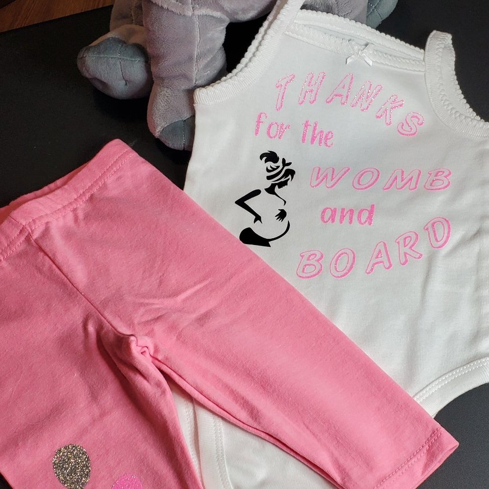 3-6 Mo. Girls Onesie Pants Set